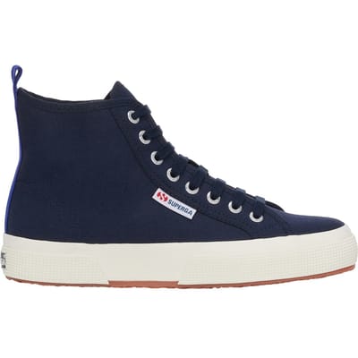 Superga Unisex 2750 Cotton Mid Cut High Tops voor volwassenen (Marine/Spectrumblauw/Avorio)