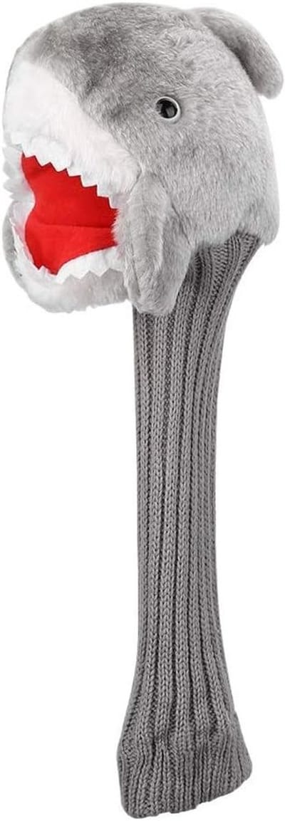 Handgemaakte Gebreide Golfclub Hoofdkap in Haai Vorm, Zacht en Elastisch, Bescherming voor Fairway Clubs en Driver