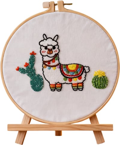 PREMIUM Borduurpakket voor volwassenen – DIY decoratie – Creatieve borduurset – Borduren - Dieren - Sunny Llama