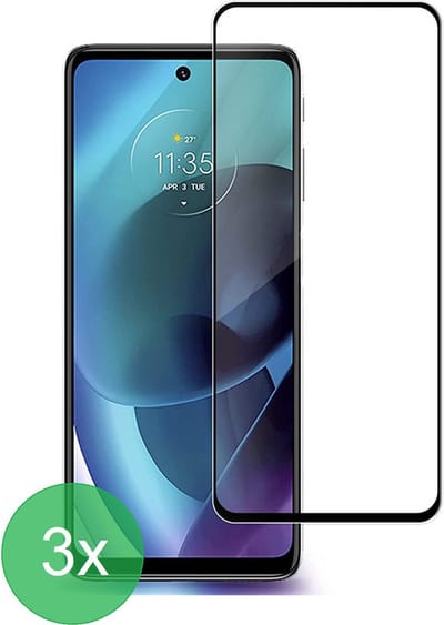 Geschikt Voor: Motorola Moto G51 5G Full Screenprotector 3x - screen protector - volledige glas - bescherming - beschermglas - ZT Accessoires