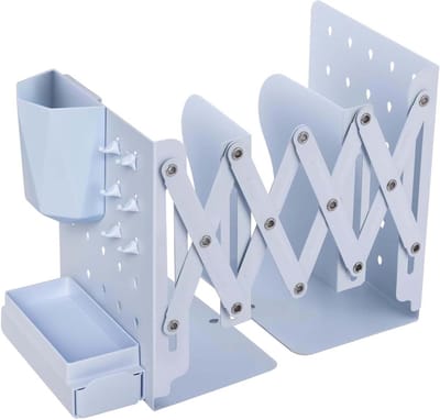 Boekensteunen Bureau - Boekhouder Organizer - Bureau Opruimen - Met Pennenhouder Haken - 5 kg - Blauw