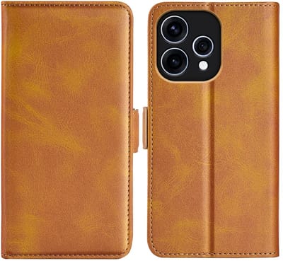 MobyDefend Hoesje - Geschikt voor Oppo Reno15 - Luxe Wallet Book Case (Sluiting Zijkant) - Lichtbruin