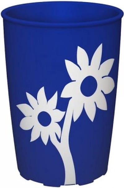 Antislip beker bloemen - Blauw