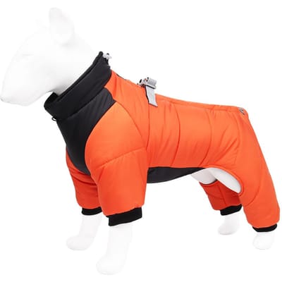 Waterdichte Hondensuit Jas Winter Huisdier Hondenkleding Warm Puppy Katoenen Jas Voor Kleine Middelgrote Honden Mopshond Chihuahua Kostuum Bulldog (Orange,L) oranje