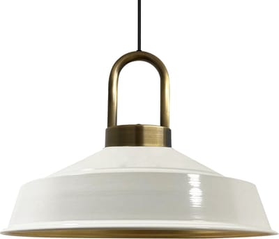 Bamyum Asletl-Lock Hanglamp Industrieel van Metaal Ø40 cm, Vintage Hanglamp, E27, Wit Lamppendel