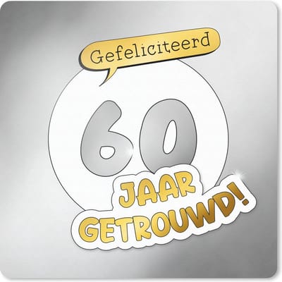 Muismat 20x20 cm - Mousepad Huwelijk - Gefeliciteerd 60 jaar getrouwd! - Quotes - Jubileum - Spreuken - Muismatten