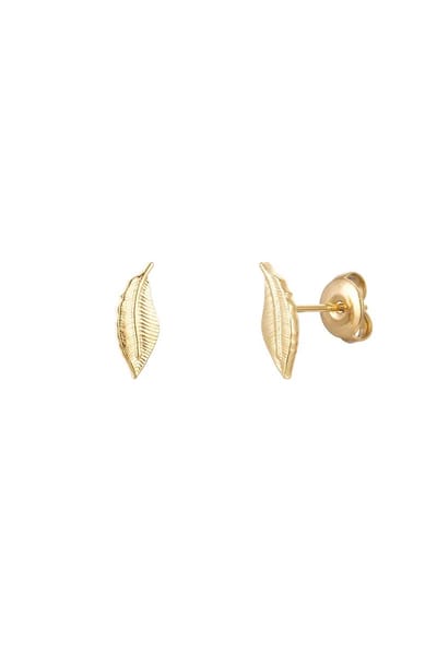 Ear stud feather - Yehwang - Studs - Goud - 1,20 x 0,45 cm - Stainless Steel