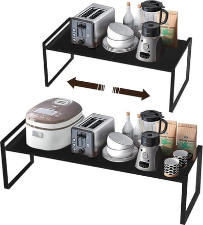 Verstelbaar keukenrek organizer - Uitbreidbaar kruidenrek voor keuken en badkamer Opbergrek