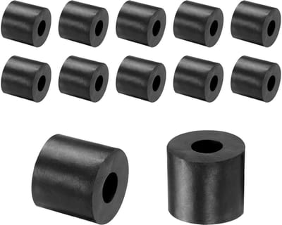 Dailygoods- Afstandhouders 12 Stuks - Rubber - 25 mm Buitendiameter - 10 mm Binnendiameter - 22 mm Hoogte - Antivibratie Pads - Antislip - Trillingsisolatoren