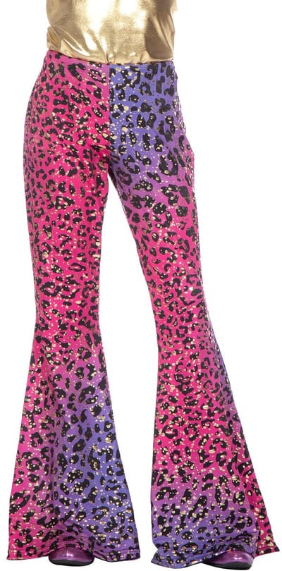 Hippiebroek Kind Panter Sparkle paars/roze - Maat 152/164