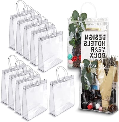 Plastic Geschenkzakjes - Doorzichtige Goodiebags - Feestelijke Cadeaus - Waterdicht PVC Materiaal - 20x25x8 cm - Transparant