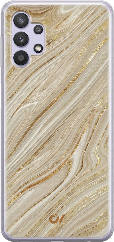 Hoesje geschikt voor Samsung Galaxy A32 5G - Golden Marble - - Goud - Soft Case Telefoonhoesje - TPU Back Cover - Casevibes