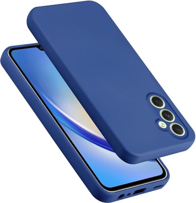 Cadorabo Hoesje geschikt voor Samsung Galaxy A34 5G in LIQUID BLAUW - Beschermhoes gemaakt van flexibel TPU silicone Case Cover