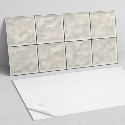 Coloray Wandpanelen Zelfklevend - Textuur van keramische tegels PVC Wandpaneel - 100 cm x 50 cm - Romig Wandbekleding Zelfklevend - 1 stuk - Texturen Wandpanelen Zelfklevend - Keuken Wandpanelen - Wandpanelen Badkamer