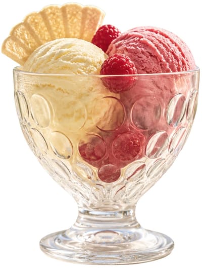 Urban Living IJscoupes/ijsschaaltjes - 3x stuks - 280 ml - glas - met rondjes - dessertschaaltje