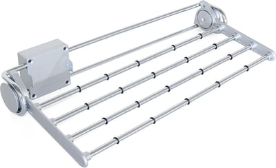 Emuca Broekhanger uitschuivend lateraal voor kast, 460 mm, Staal en kunststof, Metallic grijs
