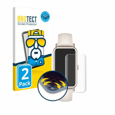 BROTECT - Screenprotector voor Huawei Watch Fit mini - Folie Beschermfolie transparant volledig dekking - 2 Stuks
