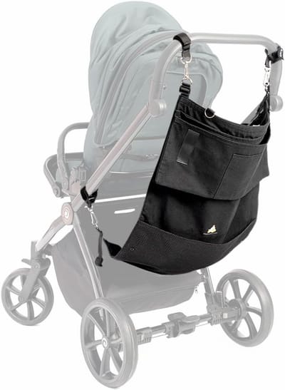Kinderwagenhangmat - Extra zitje - Comfortabel reizen - Universele pasvorm - 44.5 cm pakket - Zwart