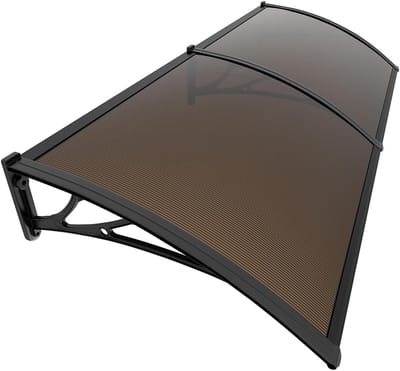 Luifel voor voordeur - Regenscherm huis - Bescherming tegen weer - Robuust polycarbonaat dak - 200 x 80 cm - Bruin