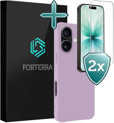 Hoesje Met 2x Screenprotector - Geschikt voor Apple iPhone 17 - Sterk & Shockproof - Telefoon Hoes - Back Cover - Siliconen Case - Lila