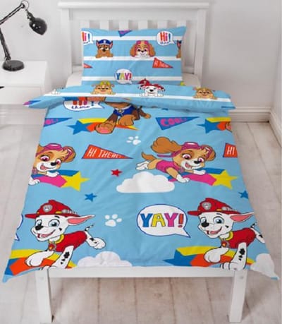 Paw Patrol eenpersoons dekbedovertrek - blauw - PAW 1 persoons dekbed