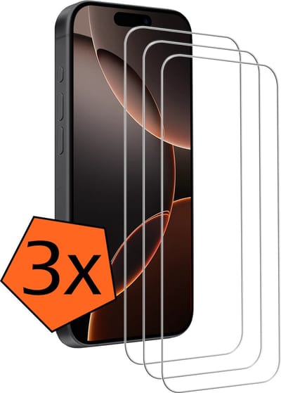 Screenprotector - 3 Stuks - Geschikt voor Apple iPhone 16 Pro - Volledige Dekking - Gehard Glas - Beschermglas - Tempered Glass - Screen Protector