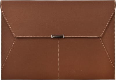 SnelShoppen - Waterproof Document Folder Organizer - Luxe PU Leer A4 Mappen met 3 Vakken en Magnetische Sluiting - Bruin Portfolio voor Thuis en Kanto