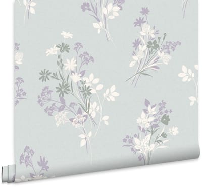 Laura Ashley Igerna Behang - Bloemen - 10mx52cm - Blauw