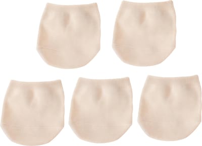 5 Paar Voorvoet Sokken voor Dames – Lichtbruin – Zomer Half Sokken in Effen Candy Kleuren, Onzichtbare Teen- en Hielbeschermers van Ademend Katoen voor Hakken en Open Schoenen