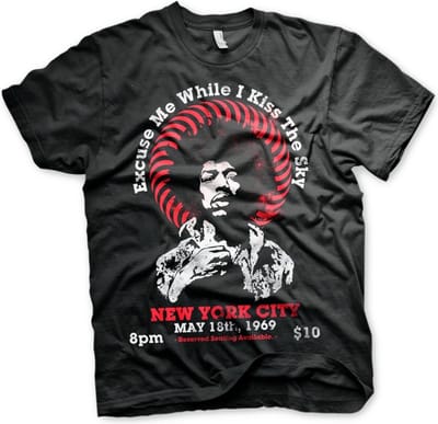 Jimi Hendrix Unisex Tshirt -S- Live In New York Zwart