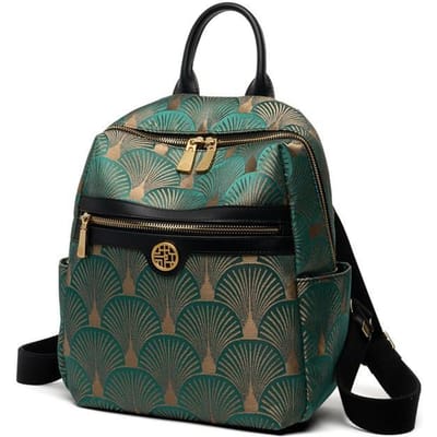 Hoge kwaliteit Leren Rugzak voor Dames in Chinese Stijl, Modieuze Grote Capaciteit voor Dagelijks Gebruik en Geborduurde Reizen Rugzak 24*11*30CM