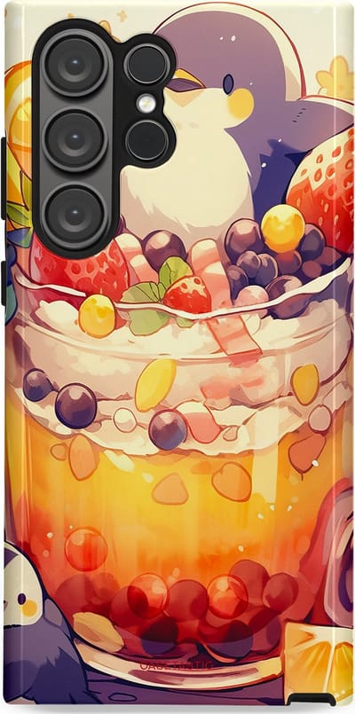 Casetastic Hoesje Geschikt voor Samsung S23 Ultra - Stijlvolle Beschermende Duo-layer Case - pinguïn Cocktail