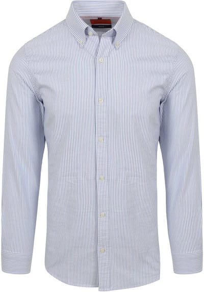 Suitable Overhemd Oxford Strepen Lichtblauw - Maat XXL - Heren - Casual Shirt