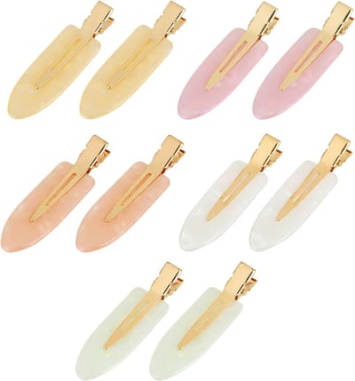 Famanu - 10 Stuks Kreukvrije salon haarclips 6 cm, platte make-up haargrips voor dames/teens