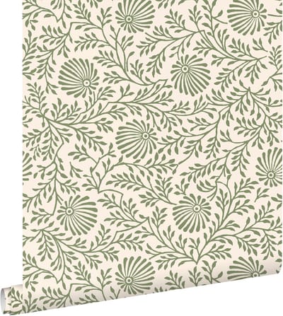 ESTAhome behang vintage bloemen groen - 50 x 900 cm - 131512