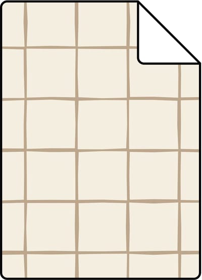Proefstaal ESTAhome behang geblokt motief beige en bruin - 26.5 x 21 cm - 131929-S