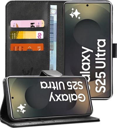 Hoesje geschikt voor Samsung Galaxy S25 Ultra - Portemonnee Book Case Zwart
