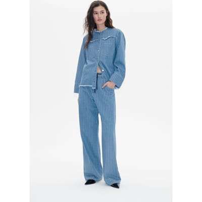 Baum und Pferdgarten Bo Jacket Blue Pinstripe Denim Maat: 34 | Spijkerjassen Outlet | Dames | Blauw