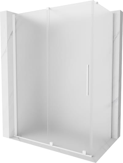 Mexen Velar douchecabine schuifbaar 130 x 70 , ijsglas, wit - 871-130-070-31-20