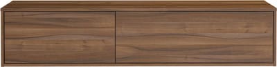 Vente-unique Zwevend wastafelmeubel, donker naturel - 150 cm - ISAURE