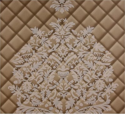 Dutch Wallcoverings Vliesbehang leer damast ruit - bruin