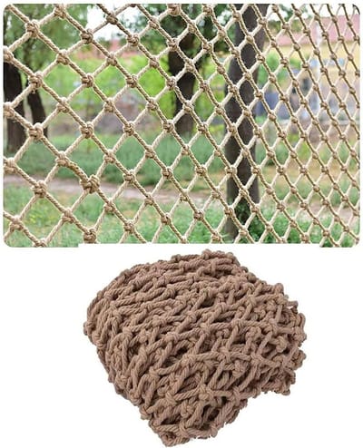 Veiligheidsnet Kinderen - Henneptouw Net - Trap Beveiligen - Handgeweven Kwaliteit - 6cm Maaswijdte - Natuurlijk