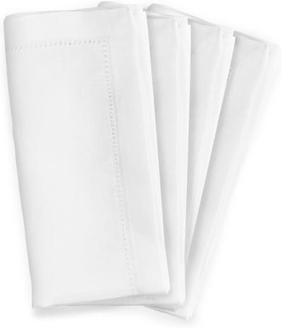 Linnen Servetten Wit Natuurlijk Katoen Set van 4 - 40x40 cm