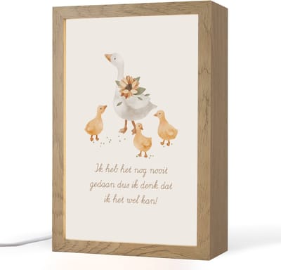 Nachtlampje 20x30 cm - Kinder lampje - Boerderij - Dieren - Quote - Tafellamp kinderkamer - Slaapkamer lamp - Bedlamp kinderen - Kinderlampje stopcontact - Wandlamp babykamer - Nachtlampjes