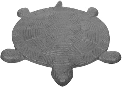 Schildpad Tuinstapsteen - Decoratieve Stapsteen - Buitenpad Verfraaien - Gestructureerd Oppervlak - 335 x 258 x 2 cm - Zilver