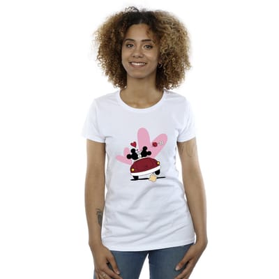Disney Dames/Dames Mickey Mouse Car Print Katoenen T-Shirt (Wit)