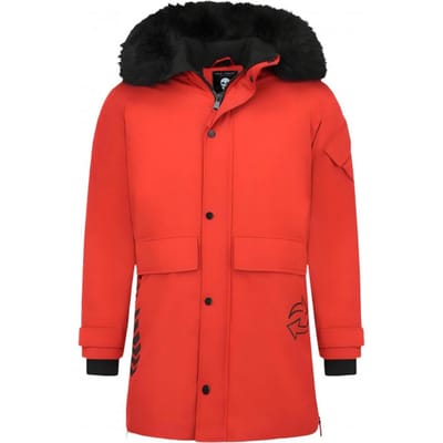 Parka Jas Heren - Met Bontkraag - Rood