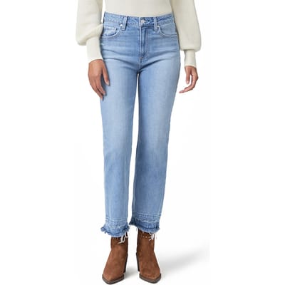 PAIGE Sarah Straight Ankle Vtg Undn Riya Distressed Size: W23 | Straight Outlet | Dames | Blauw