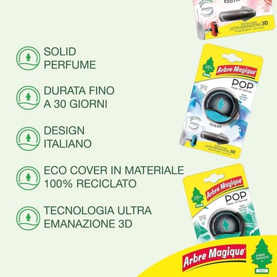 Auto-luchtverfrisser Fresh Musk - 3 Stuks - 30 Dagen Geur - Italiaans Design