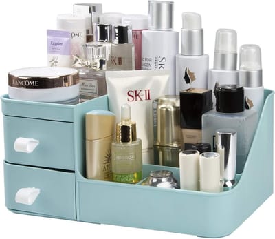 Make-up organizer, cosmetica-opbergdoos met 3 laden, organizer houder voor mascara, lippenstift, nagellak, opslag voor badkamer, kaptafel, kantoor